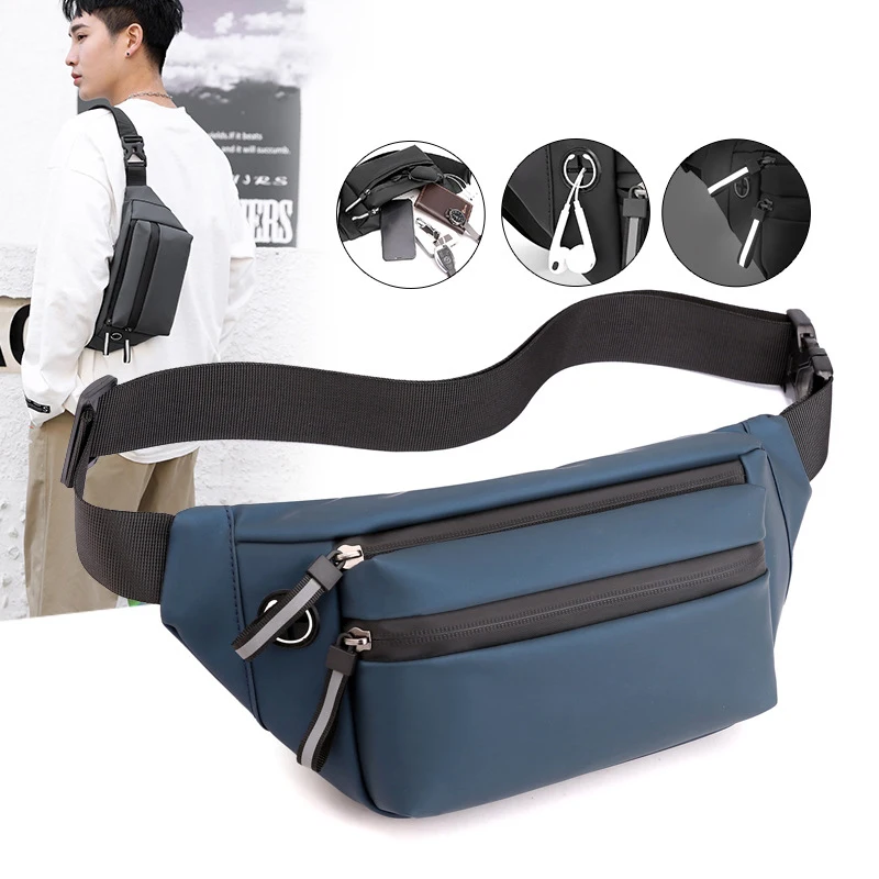 Men Fanny Pack Teenager Outdoor Sports Running Cycling Waist Bag Pack Male Fashion Shoulder Belt Bag Travel Phone Pouch Bags