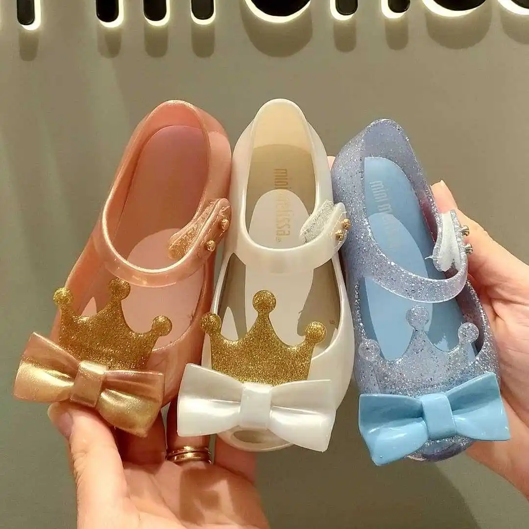 

2022 Spring Summer New Melissa Children's Shoes Fashion Girls Jelly Beach Shoes Baby Kids Crown Single Sandals