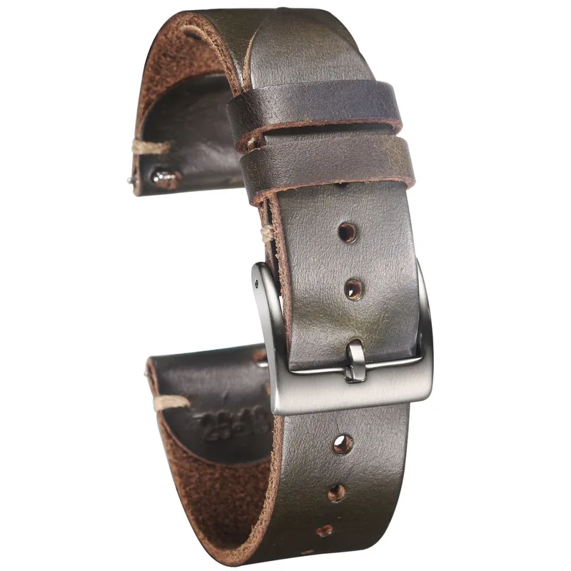 

Horween Chromexcel Genuine Leather Watch Bands For Men Soft Wrap Handmade Wrist Straps 18 19 20 21 22mm