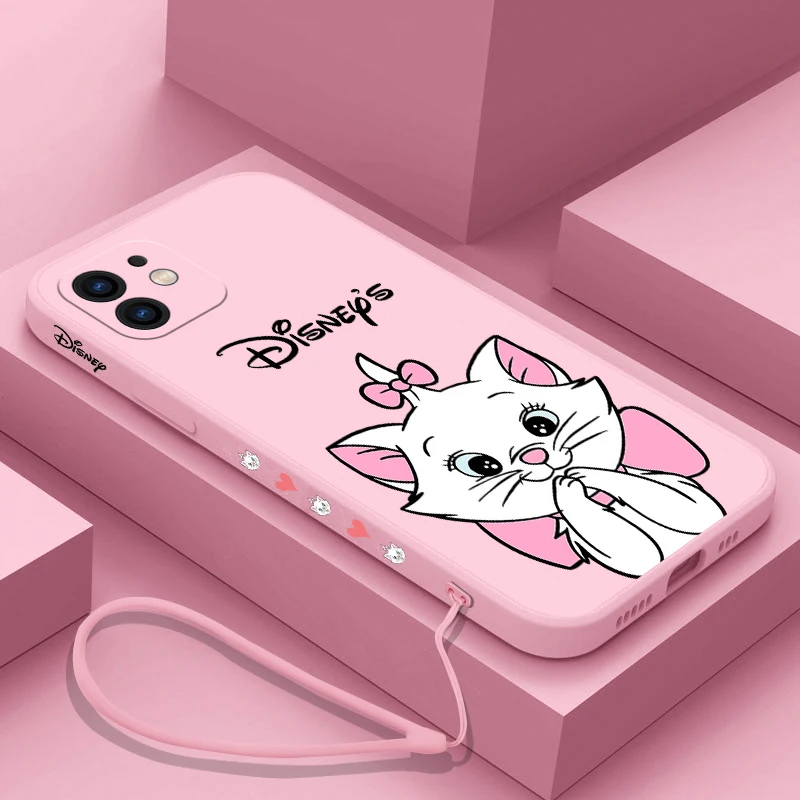 

Side Print Disney Marie Cat Phone Case For Xiaomi Mi 10 lite 11i Poco M2 M4 F3 X3 M3 Pro GT 5G 4G Liquid Silicone Cases Cover