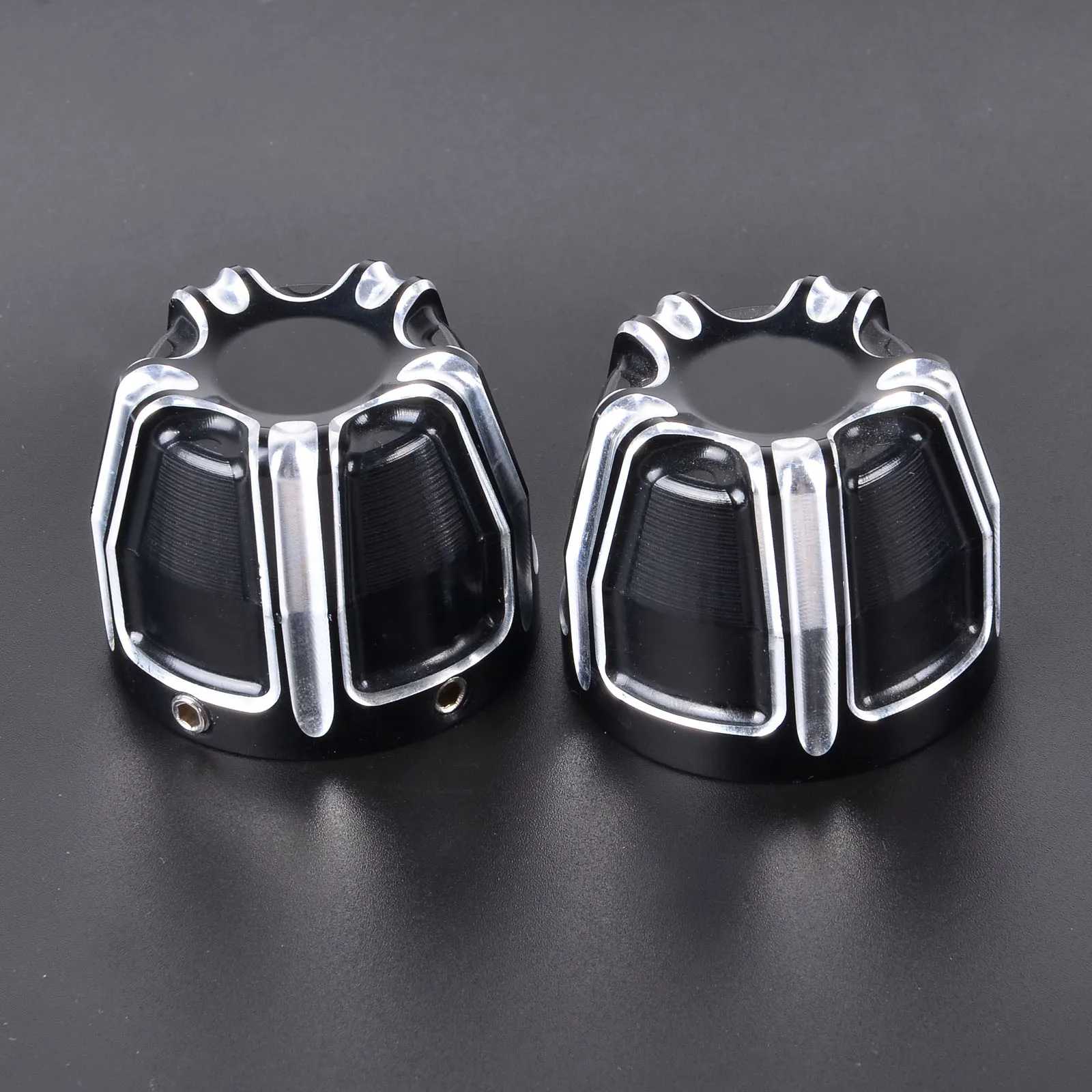 

2 шт., алюминиевые колпачки для передней оси мотоцикла, для Harley Touring Softail Electra Glide Dyna Street Bob Sportster