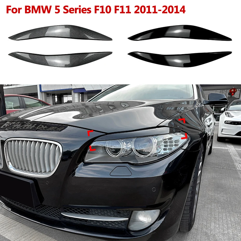 

Car Front Headlight Eyelids Eyebrows Headlamp Eye Lid Cover Trim Sticker For BMW 5 Series F10 F11 2011-2014 Carbon Stickers