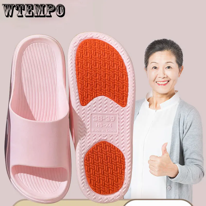 

Non-slip Slippers for The Elderly and Pregnant Women In Summer Bathroom Bathing Slippers Men's Plus Size Slippers Wholesale