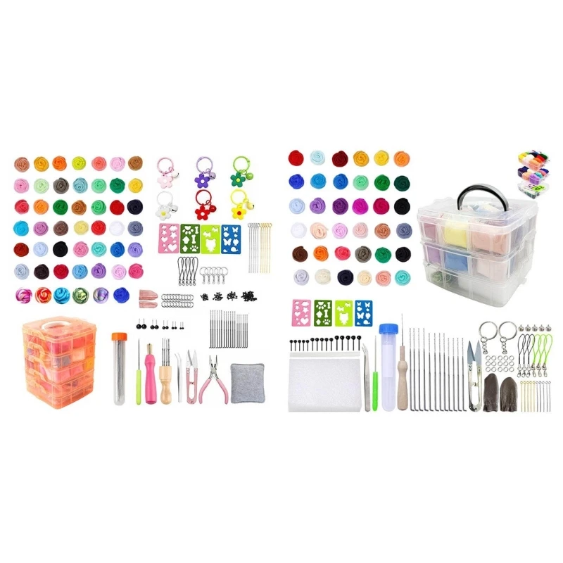 

36/48 Colors Needle Felting Set, Animal Needle Felting Supplies Kits with Tools DropShip