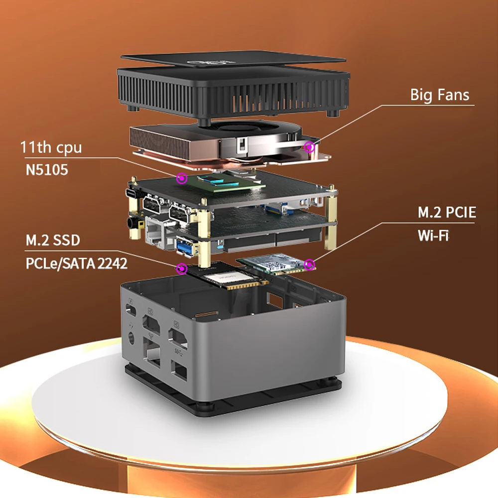 

Мини-ПК игровой, Intel N5105, DDR4, ОЗУ 8 Гб, SSD, Windows 10 Pro