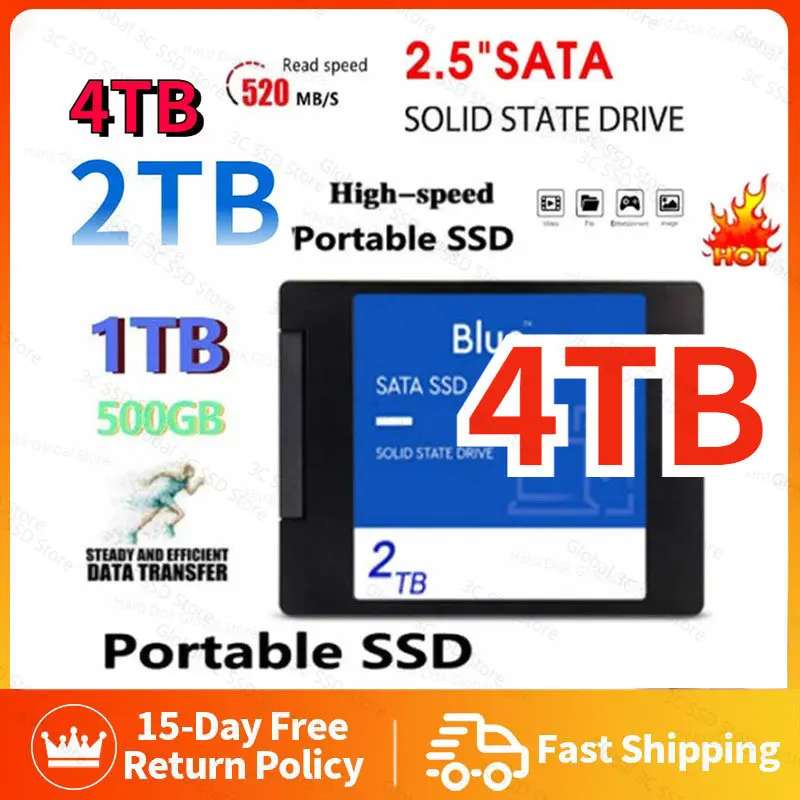

Portable SSD 2.5Inch Sata III Hard Drive For Laptop Micco Computer Desktop 2TB Internal Solid State Hard Disk High Speed