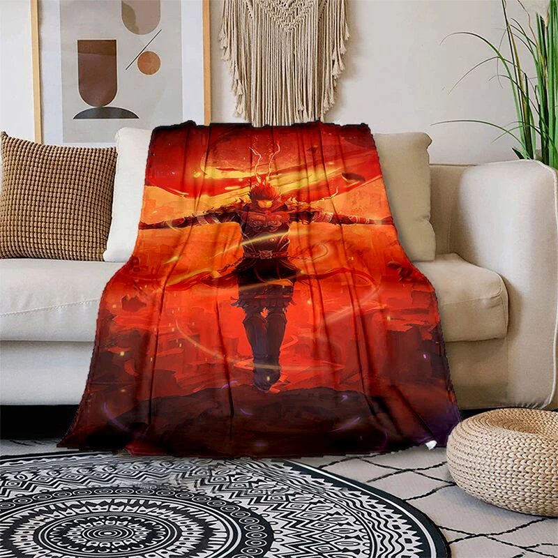 

Sun WuKong Monkey King Print Blanket Sofa Blankets for Beds Super Soft Warm Blanket Flannel Throw All Season Light Blanket Gifts