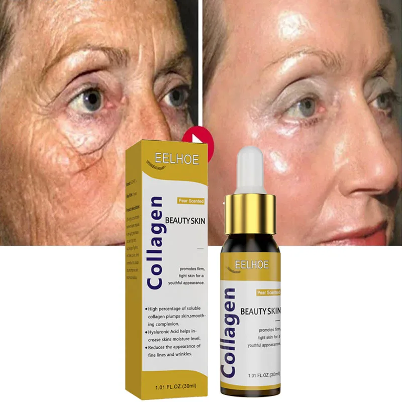 

Collagen Anti Aging Remove Wrinkle Serum Fade Face Eye Fine Lines Lift Firm Skin Whiten Cream Oil Control Shrink Pores Essence