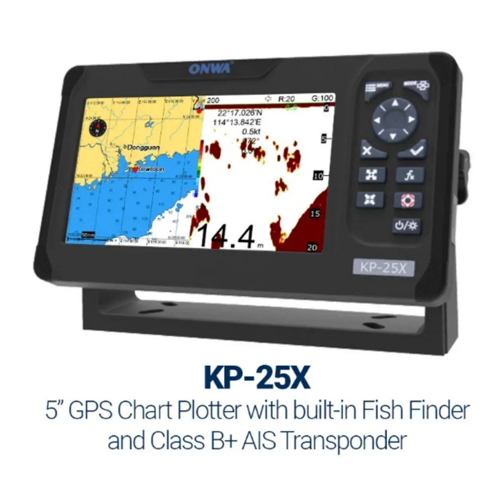 Фото Лидер продаж ONWA KP-25X 5-дюймовый морской GPS-картплоттер IP66 4-в-1 с эхолоткой со встроенным эхолотом AIS №3