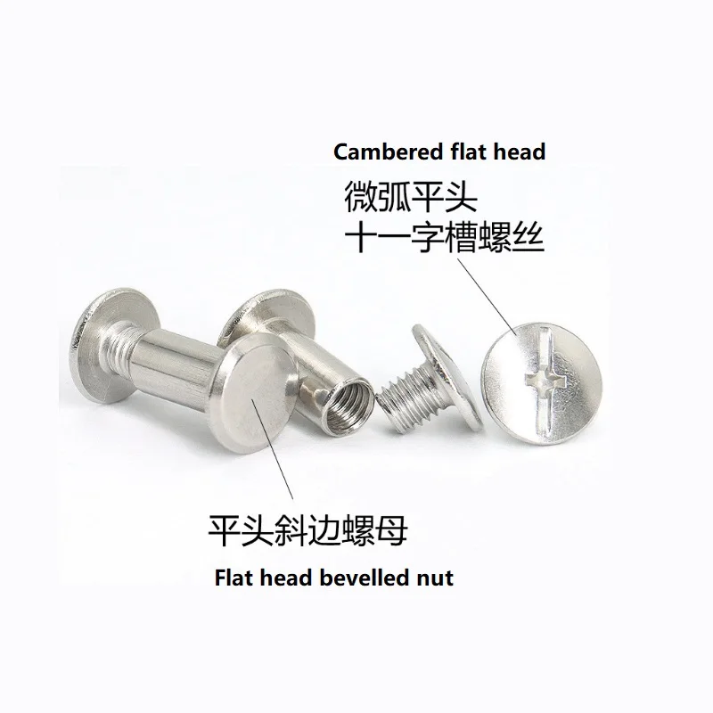 

304 Stainless Steel Butt self-locking female screw pair locking Screw Album Ledger Recipe Rivets M2*4 5 7 9 11 15 18 22 28 32 50