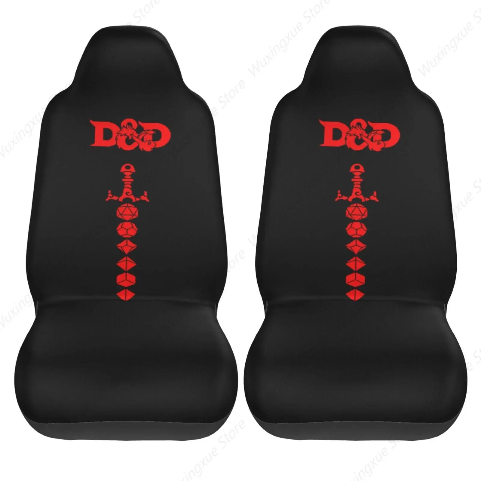 Dungeons Front Seat Covers Dragons 2 pcs Car Universal Auto Seats Protector Fits for SUV Sedan Tru