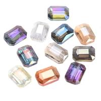 10pcs rectangle faceted 12x9mm 14x10mm 18x13mm crystal glass prism loose crafts beads for jewelry making diy curtains