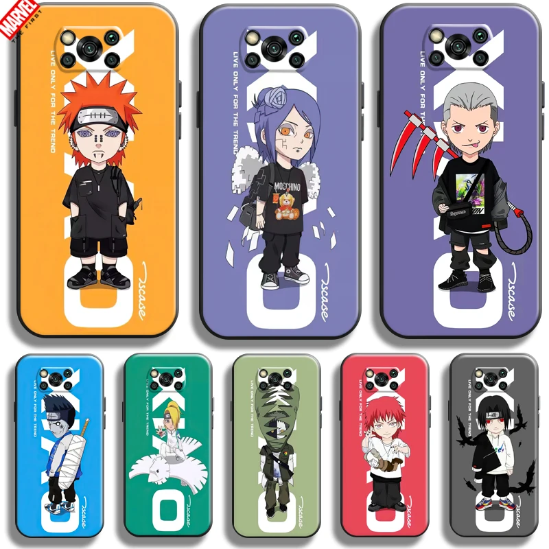 

Fashion Akatsuki Naruto For Xiaomi Poco X3 Pro X3 NFC X3 GT Phone Case Black Back Soft Coque Funda