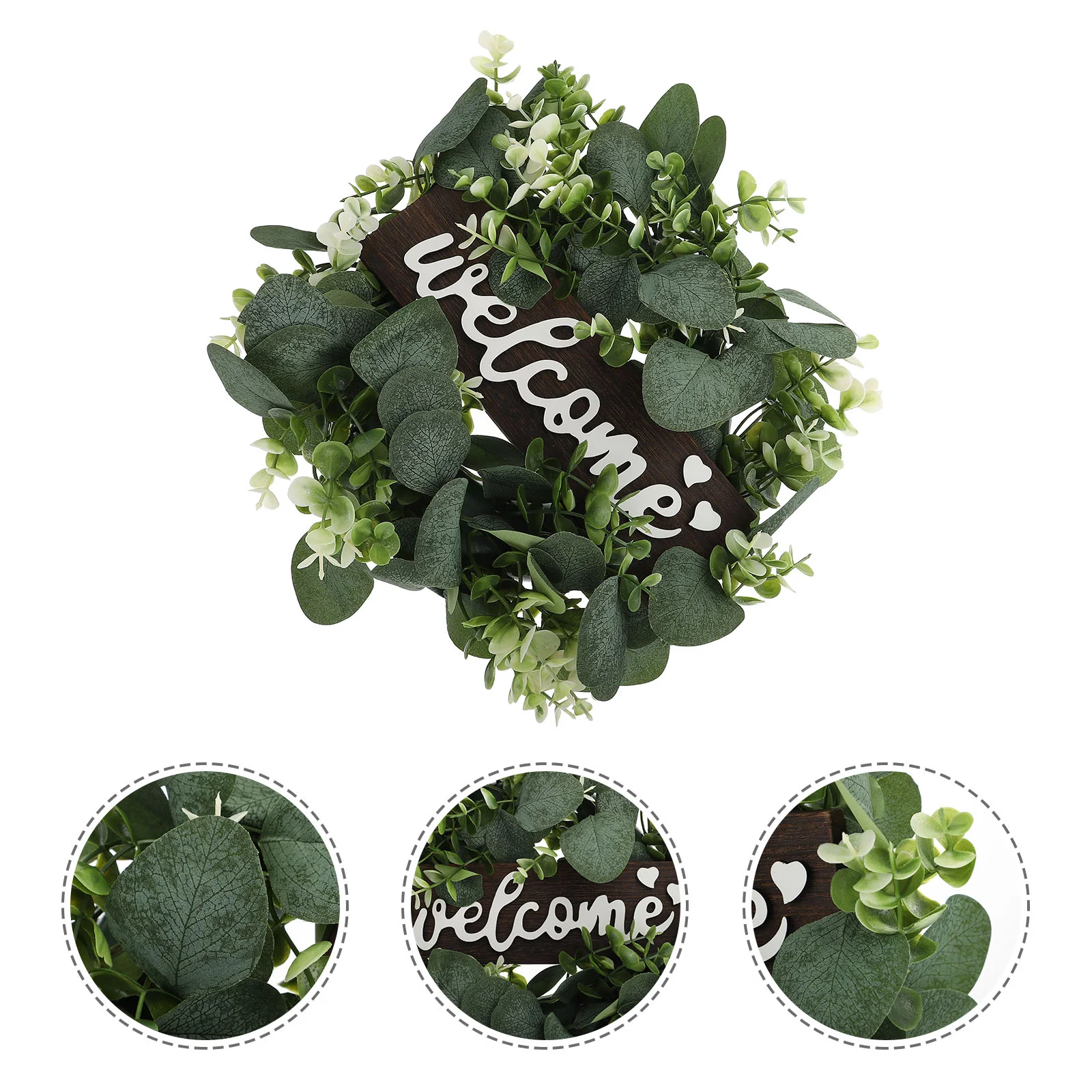 

Simulated Wreath Hanging Welcome Board Fake Garland Welcome Door Sign Decor