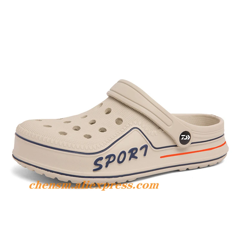 

New Summer Fishing Shoes Sandals Men's Holes Sandals Hollow Breathable Flip Flops Croc Shoes Fashion Beach Slippers