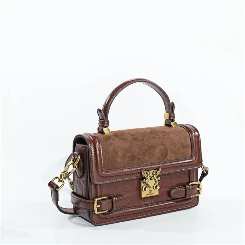 Luxury Brand Lock Handbag Leather Women's Bag 2023 New Vintage Fashion Purses High Sense Single Shoulder  Satchels Gg Cc Sac