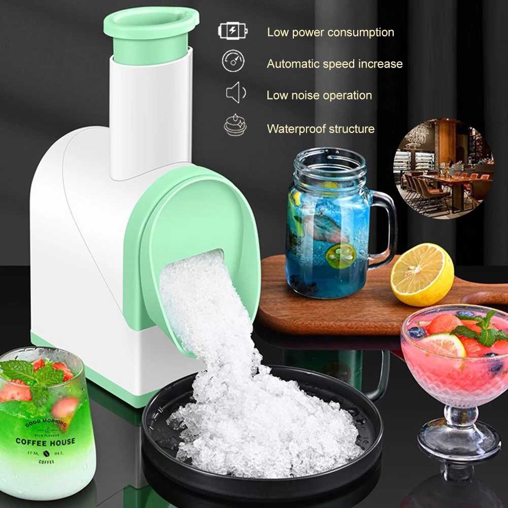 

Wireless Electric Ice Crusher Dual Blade Snow Cone Maker Machine Ice Shaver USB Rechargeable For Home Cafe Bar Restaurant Club