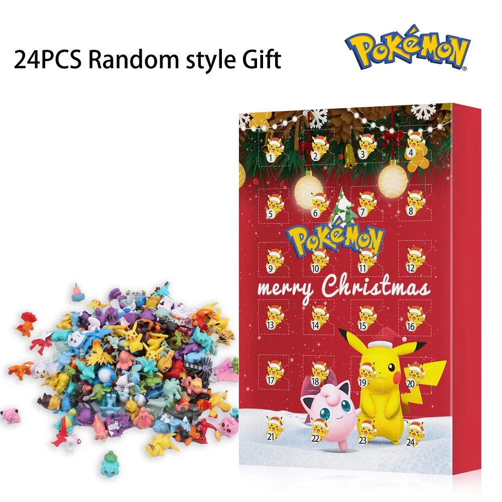 

24 PCS Pokemon Christmas 2022 Advent Calendar Box Figure Toys Genuine Pikachu Anime Figuras Children Toys Pokemon Gits Box AAA