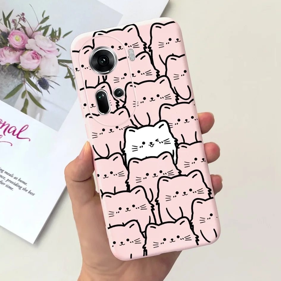 Для Oppo Reno 11 5G CPH2599 Стильный цветочный силиконовый мягкий чехол противоударный для
