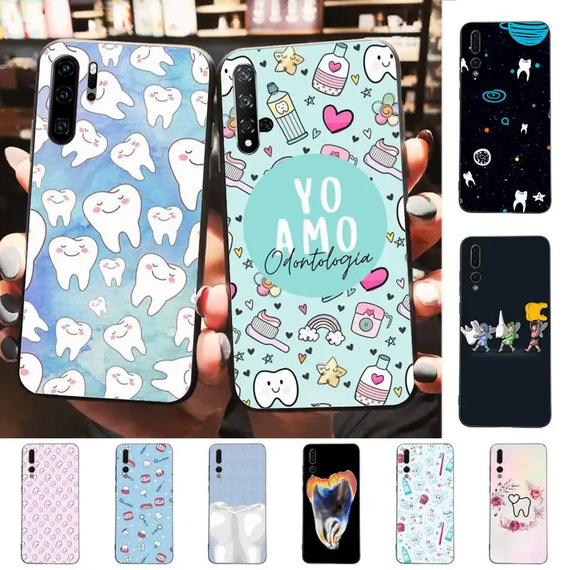 

Dentist Tooth Pattern Phone Case for Huawei P30 40 20 10 8 9 lite pro plus Psmart2019