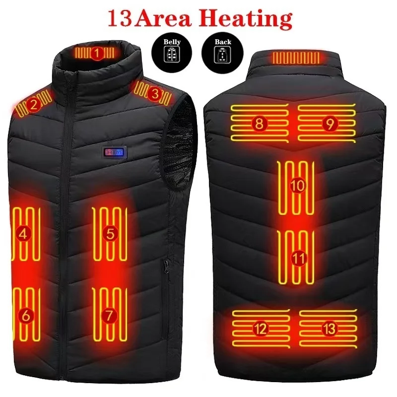 

Infrared 13 Areas Heated Vest Women Men Winter Vest Oversized Self Heating Vest Usb Electric Thermal Vest Jacket Veste Outdoor