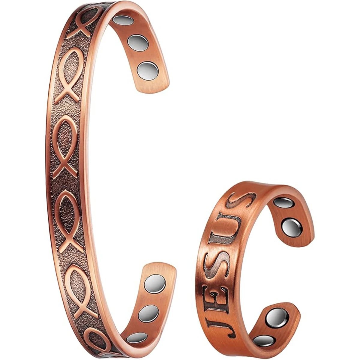 Магнитный комбинированный браслет и кольцо из чистой меди 99 99% воспреждает