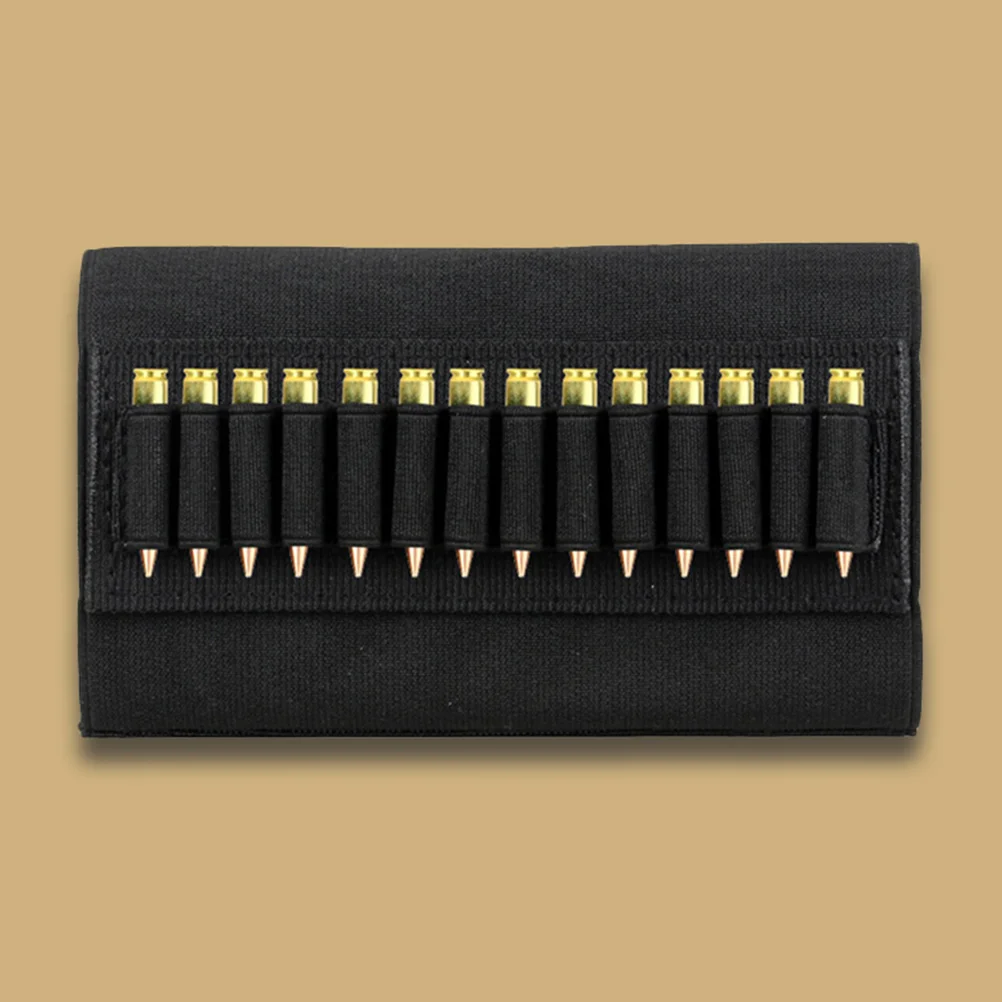 

14 Slots Cheek Bag Storage Bracers Stock Hunting Accessories Slide Ammo Holder Elastic Cloth