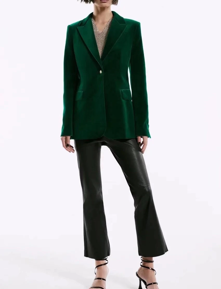 Fashion Satin Suit Pants 2 Pieces Women's Retro Elegant Long-sleeved Coat + Trousers Office Suit Autumn and Winter Fashion