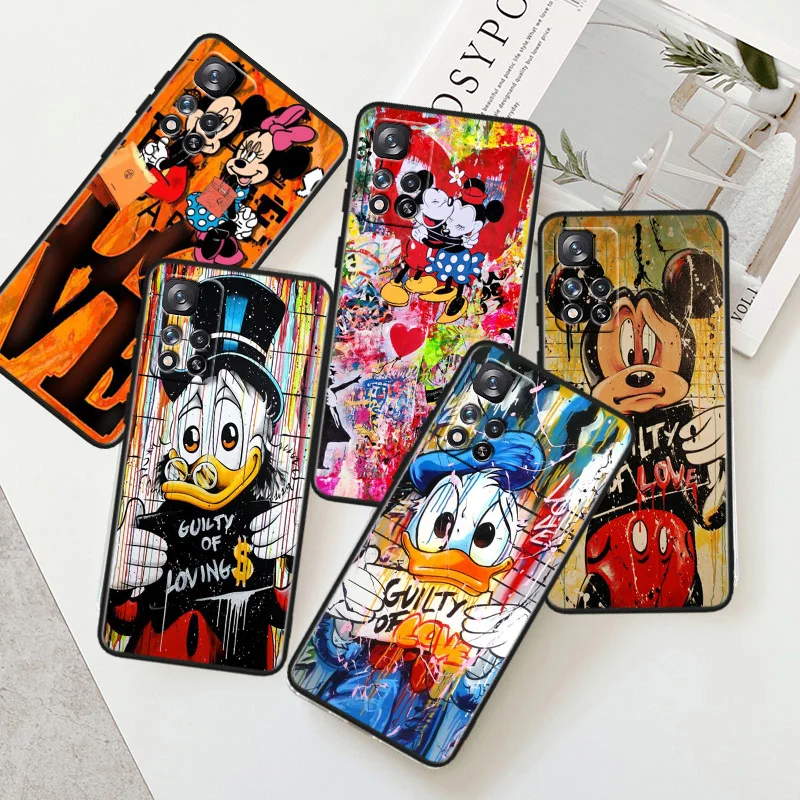 

Disney Mouse Donald Duck Phone Case For Xiaomi Redmi Note 11E 11T 11S 10T 10S 9S 9T 8T 7 Pro Plus Lite Max Black Cover