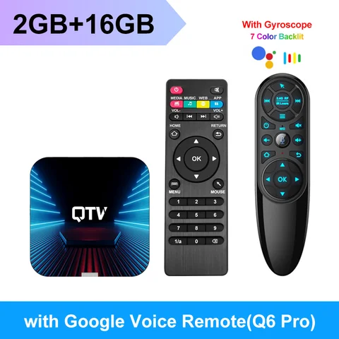 ТВ-приставка QTV Q1, Android 10, Allwinner H313, 2 + 16 Гб, поддержка 4K, H.265, 2,4 ГГц