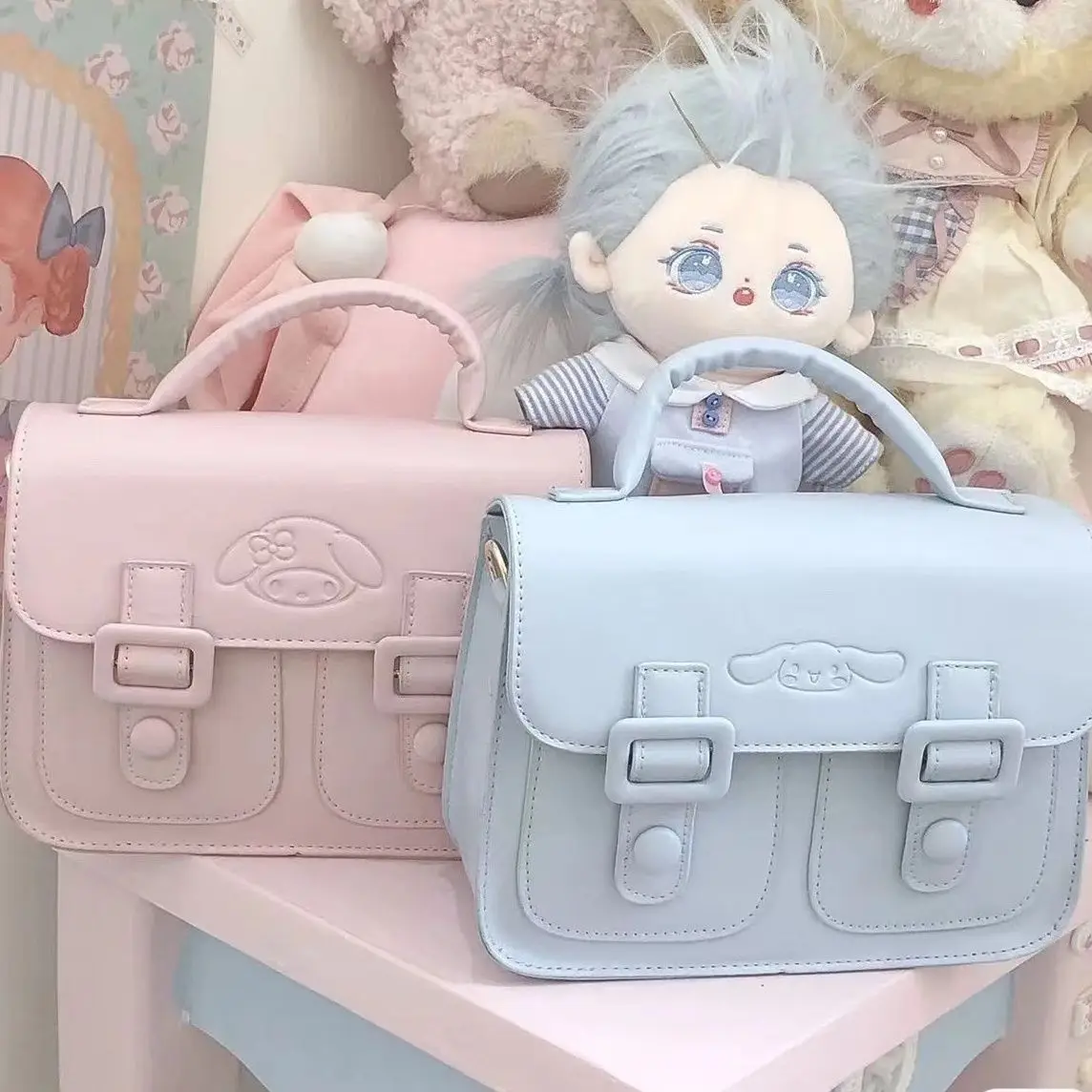 

New Sanrio Cinnamoroll My Melody Fashion Cute Cartoon Shoulder Bag Messenger Bag Casual Portable Diagonal Bag Anime Bag Gift