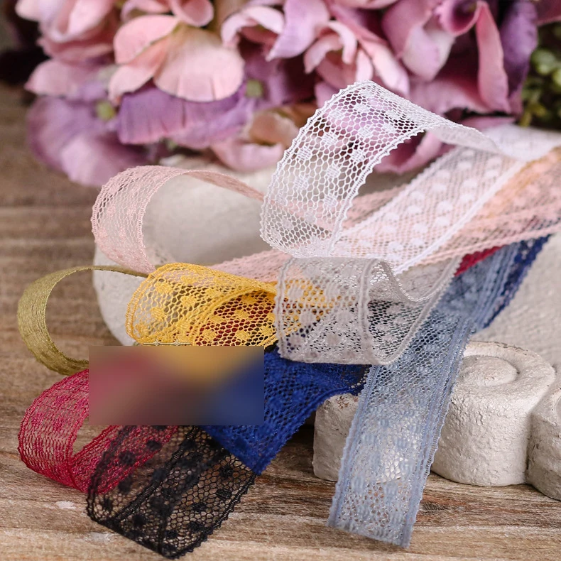 

50 Yards 16mm Gauze Lace Ribbon Wholesale Gift Wrapping Decoration Christmas Lace Fabric Webbing Sewing Garment,50Yc19591