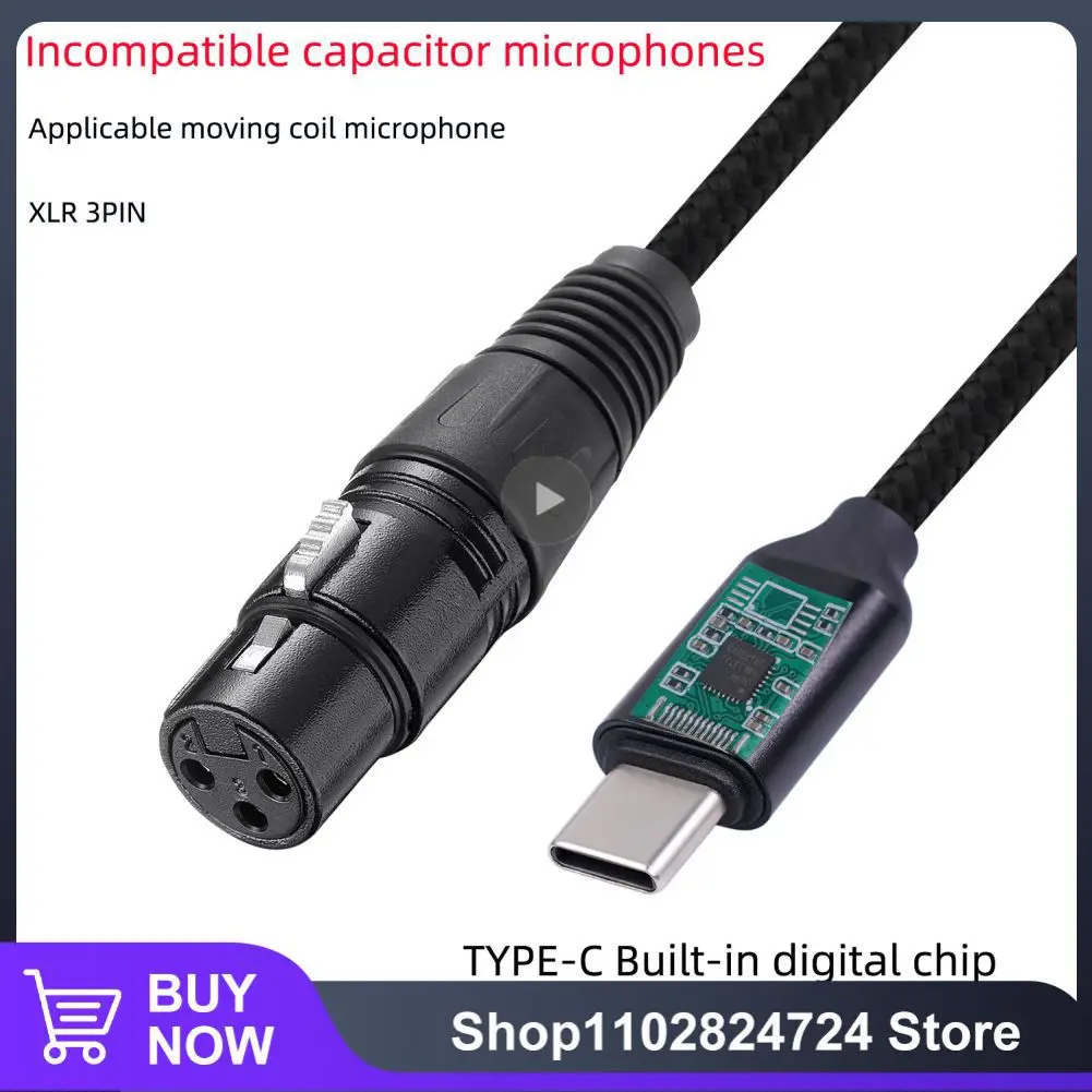 

Type-C To XLR 3 Pin Microphone Audio Cable Male To Female Mic Adapter Cord Connecting Line 2m/3m Type-c To Xlr Audio Cable