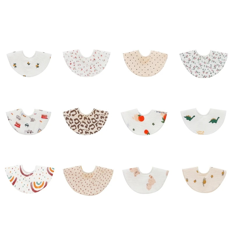 

Casual Cotton Saliva Towel Soft Baby Feeding Bibs 360 Degree Rotation Baby Bib Gift for Male and Female Baby Birthday