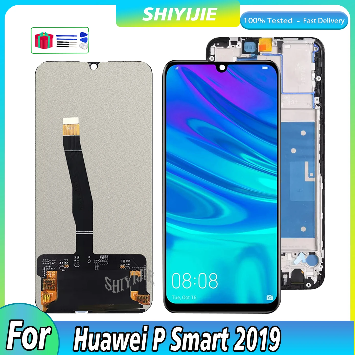 Оригинальный ЖК-дисплей 6,21 дюйма для Huawei P Smart 2019 для Huawei P Smart 2020, ЖК-дисплей с сенсорным экраном и дигитайзером в сборе, L21 LX3