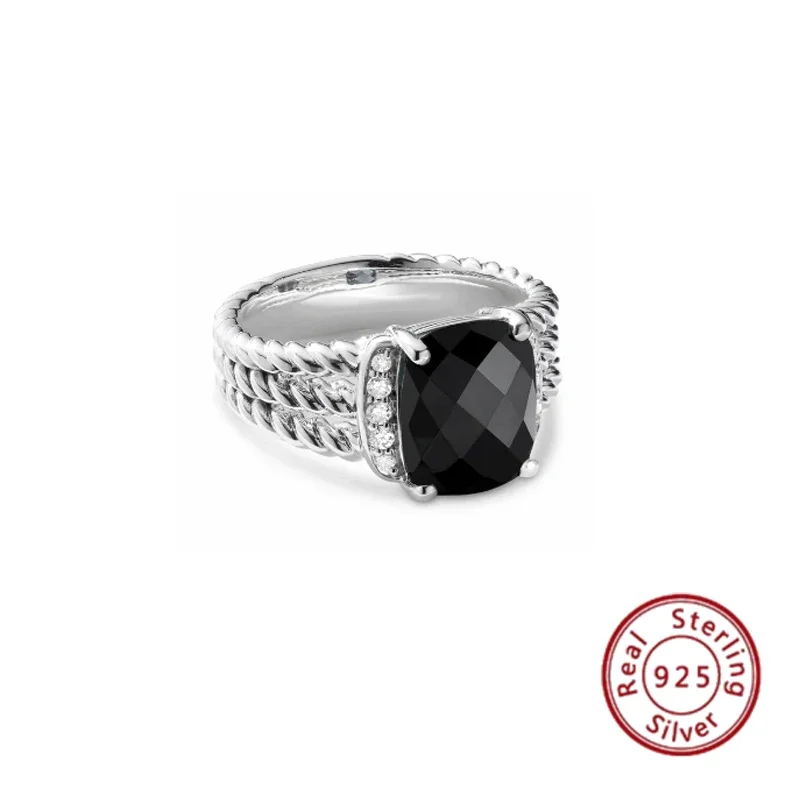 Новинка 2024 Серебро S925 пробы кольцо с драгоценным камнем минималистичный и модный