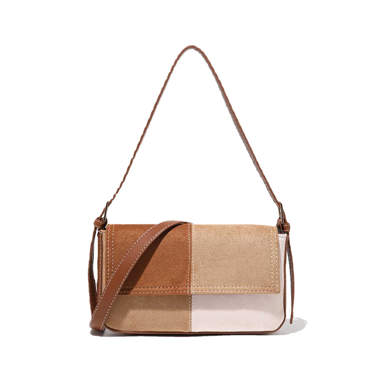 Vintage Women Small Square Shoulder Bags Fashion Design Ladies Underarm Bags Simple Flap Purse Faux Leather Handbags For Female