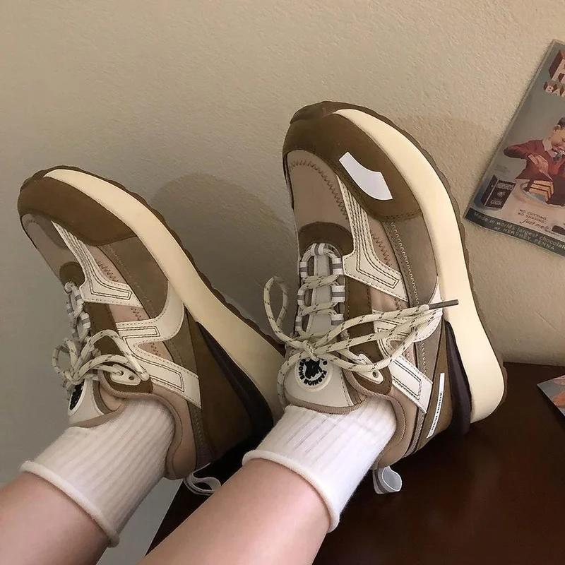 Fashion Sports Zapatillas Mujer Casual Sneakers for Women 2021 Patchwork Autumn Hiking Ladies Shoes Daily Comfortable Footwear