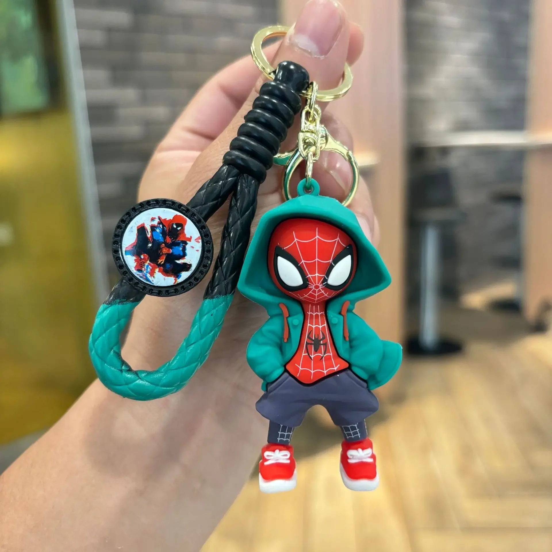 Фото Брелок Marvel Spider-Man: Фигурка Человека-паука, аниме-брелок, подвеска для рюкзака/школьной сумки, брелок для ключей от машины, детская модель-игрушка №5