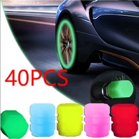 40pcs mini luminous tire valve caps car motorcycle colorful glowing valve cover tire wheel hub styling decor auto accessories