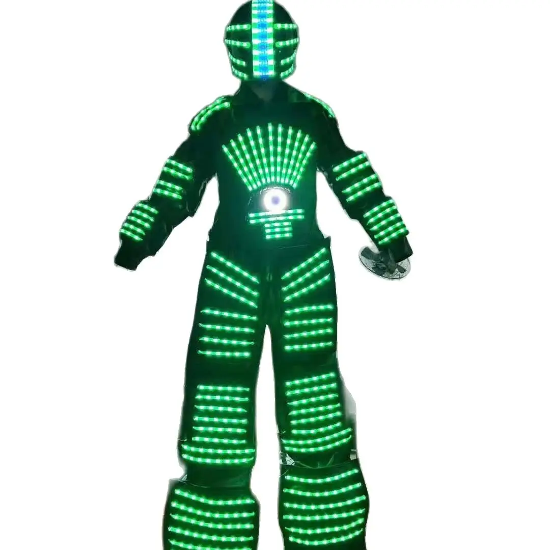 Traje светодиодный костюм робота светодиодная одежда ходулей ходули шлем