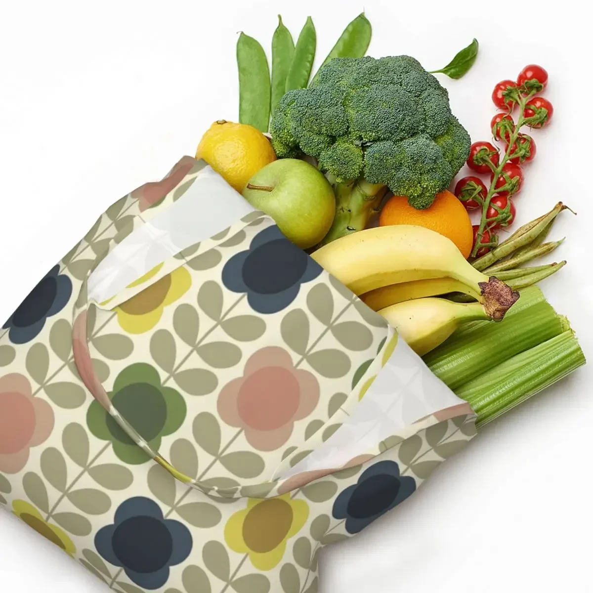 Фото Изготовленная на заказ Orla Kiely, занавеска с несколькими стержнями, сумка для покупок с помидорами, холщовая сумка-шоппер, сумка через плечо, вместительная портативная сумка №5