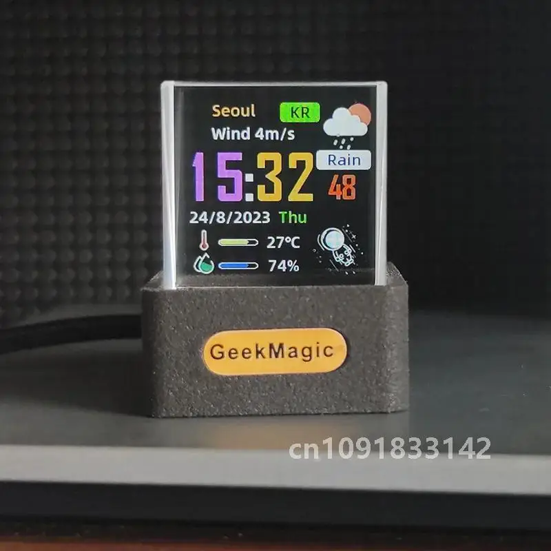 GeekMagic GIFTV Crystal Cube Фотодисплей Голографическая настольная умная метеостанция