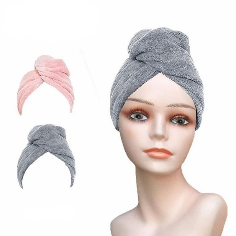 

Shower Caps Hair Drying Towels Hair Towel Wraps Quick Dry Hair Cap Hat Absorbent Soft Wet Long Curly Thick Hair with Hair Bands
