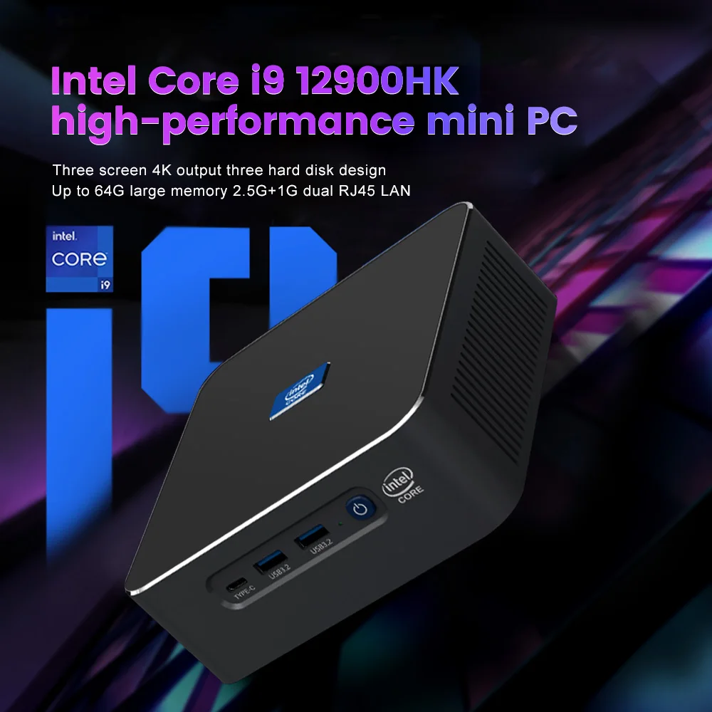 

12th Gen Alder Lake Gaming Mini PC Intel i9 12900HK 12900H 14 Cores 20 Threads Windows 11 2*NVME 2*LAN Desktop Computer WiFi6E