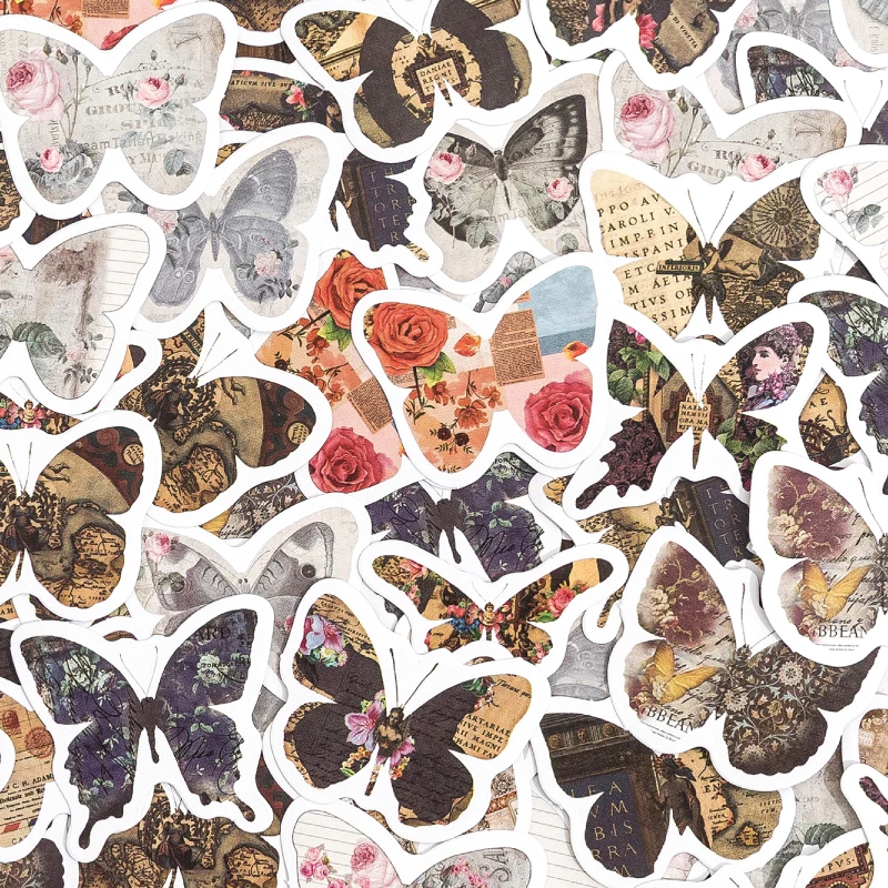 

56 упаковок, наклейки в виде бабочек