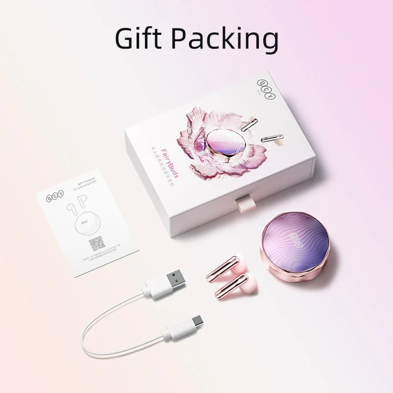 NEW QCY T21 FairyBuds Earphones Bluetooth 5.3 Headphone 68ms Low Latency Headset One-tap-to-photograph TWS Earbud Gift Packing