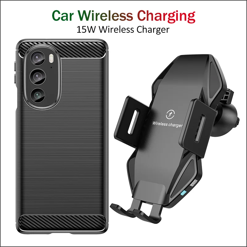 

15W Fast Car Wireless Charging Stand for Motorola Moto Edge 30 Ultra / Edge 30 Pro Wireless Car Charger Auto Clamping Gift Case