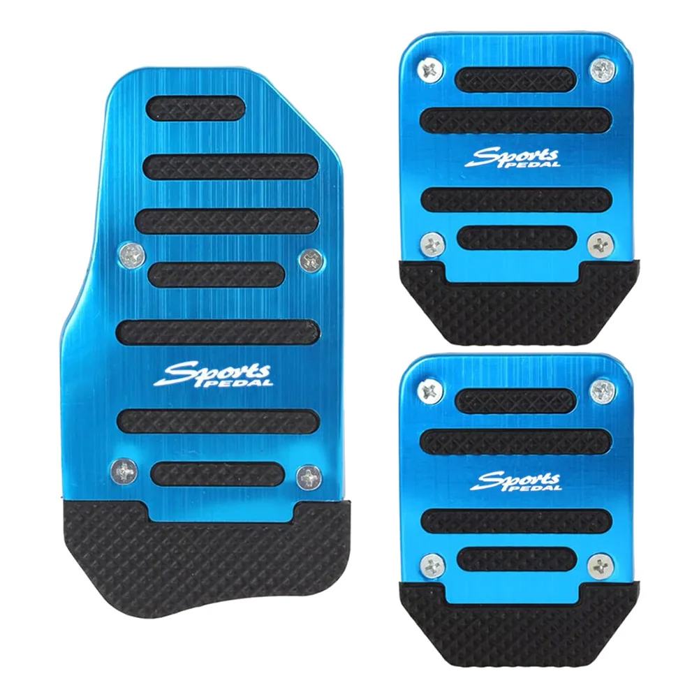 

3Pcs Fuel Gas Accelerator Pedal Brake Pedal Clutch Pad Cover Foot Pedals Non-Slip for MT Manual Transmission Car Blue