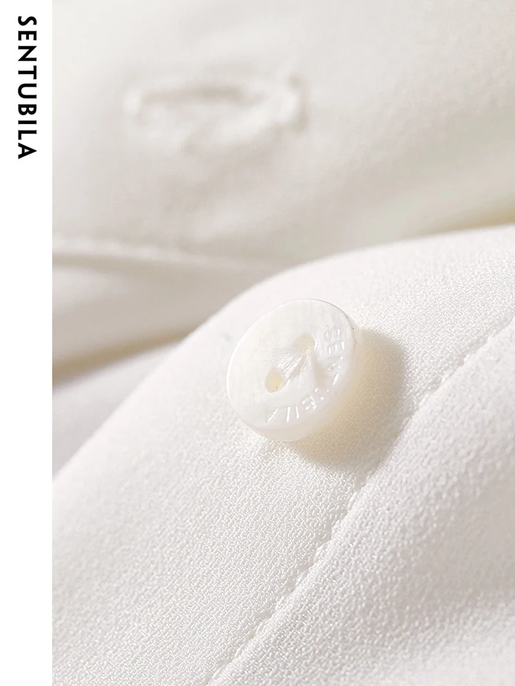 Рубашка и блузка SENTUBILA Женская с длинным рукавом модная на пуговицах сетчатый топ